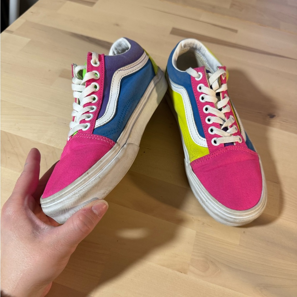 Neon Colorblock Vans laced M6.5 W8